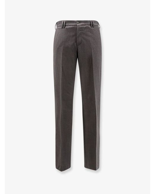 PT Torino Gray Michael Reworked Stretch Wool Trousers for men