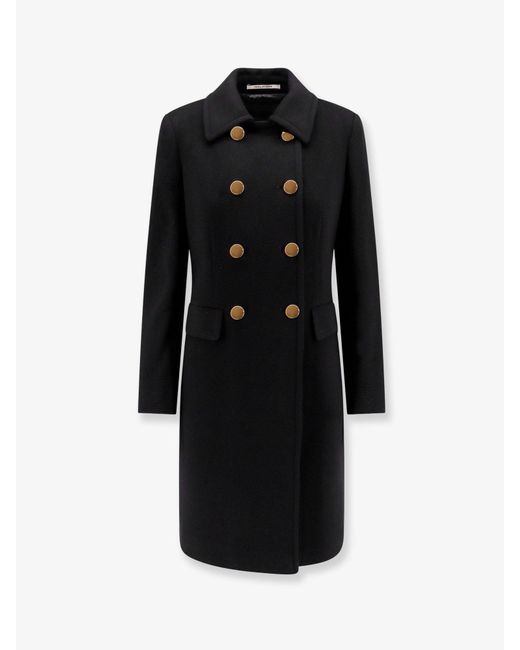 Tagliatore Black Hennie Virgin Wool And Cashmere Coat