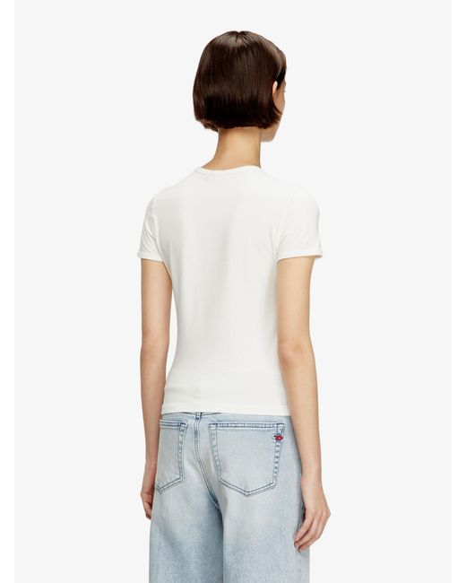 DIESEL White T-Uncutieslong-Od Cotton Blend T-Shirt