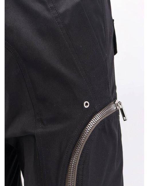 Rick Owens Black Bauhaus Cargo Certified Cotton Trousers for men