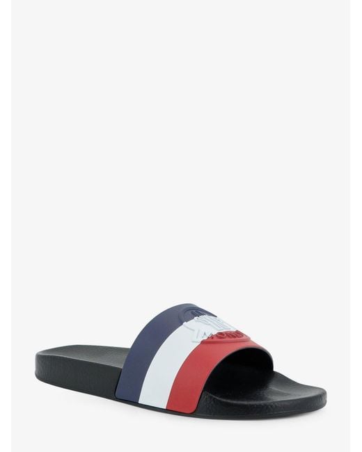 Moncler White Basile Rubber Sandals With Front Logo Patch for men