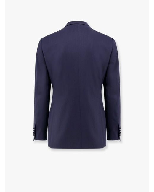 Giorgio Armani Blue Virgin Wool Smoking With Satin Profiles for men