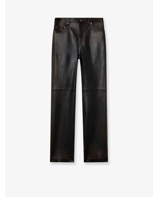 Golden Goose Deluxe Brand Black Peg Leather Trousers