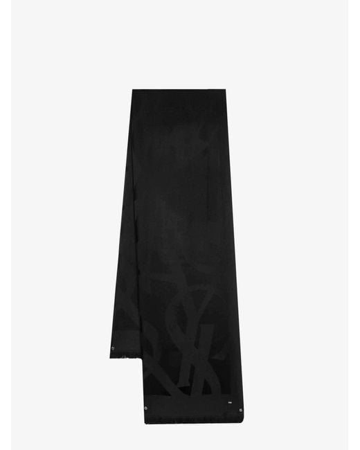Saint Laurent Black Sustainable Wool Scarf for men