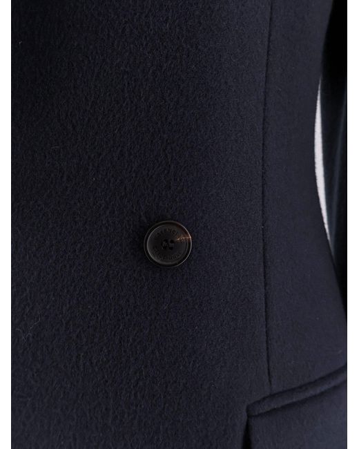 Balenciaga Blue Godet Midi Double-Breasted Wool Coat