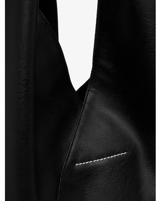 MM6 by Maison Margiela Black Japanese Triangular-Shaped Tote Bag