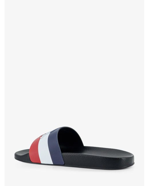Moncler White Basile Rubber Sandals With Front Logo Patch for men