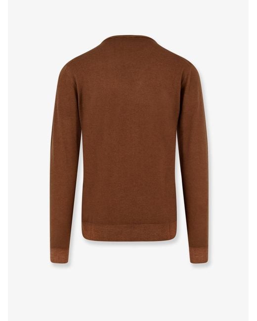 Corneliani Brown Virgin Wool Sweater for men