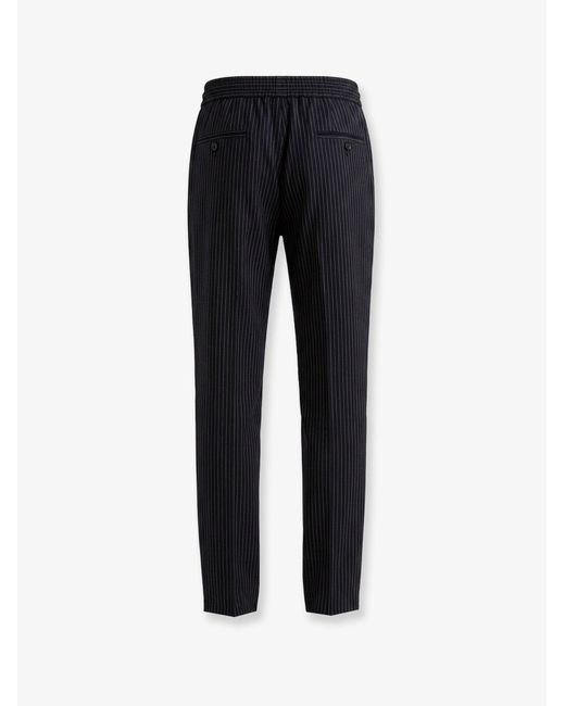 Dolce & Gabbana Blue Pinstriped Wool Jogging Trousers for men