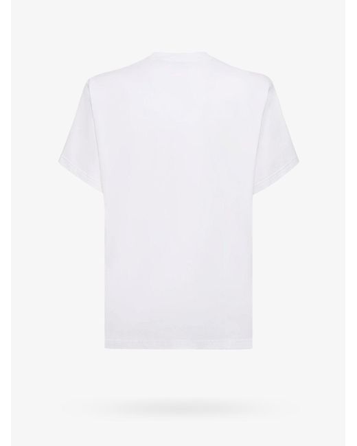 T-shirt tempah in cotone con ricamo di Burberry in White da Uomo