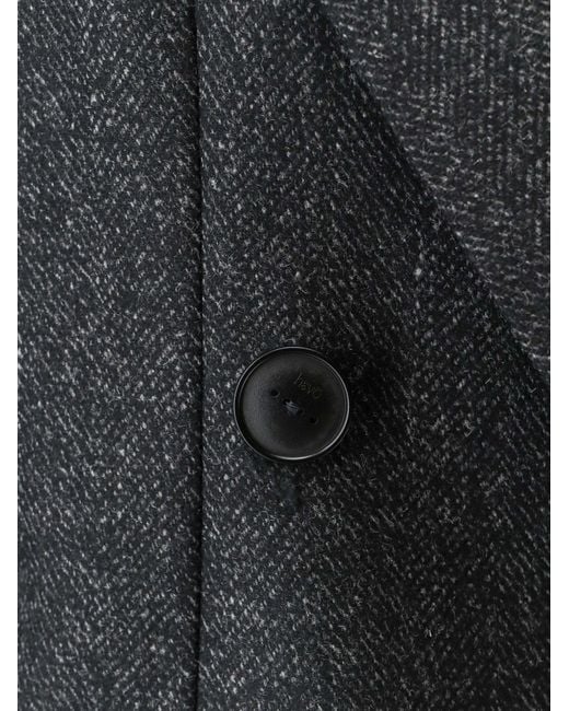 Hevò Black Martina Franca Wool Blend Coat