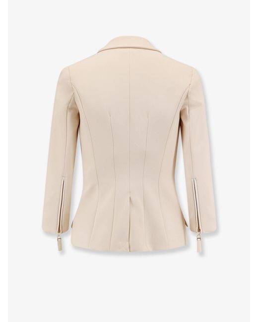 Blazer Fitted Con Bottoni Logati di Elisabetta Franchi in White