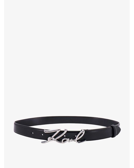 Karl Lagerfeld White Leather Belts