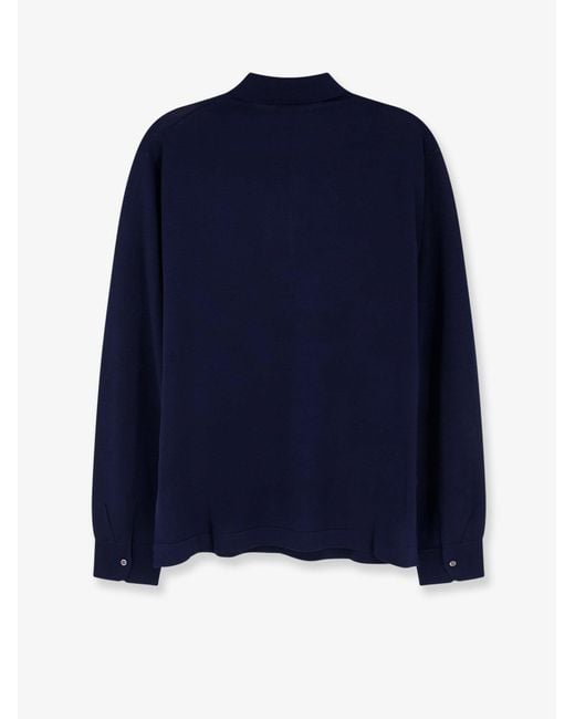 Bramani Cashmere Blue Cotton And Silk Blend Polo Shirt for men