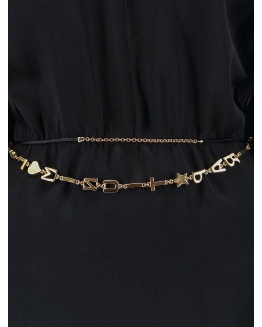 Saint Laurent Blue Mini Lenght Dress With Metal Detail