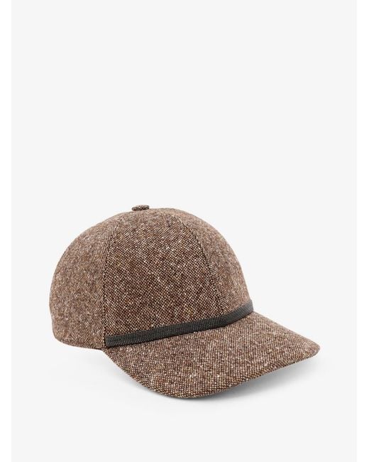 Brunello Cucinelli Brown Wool Blend Hat
