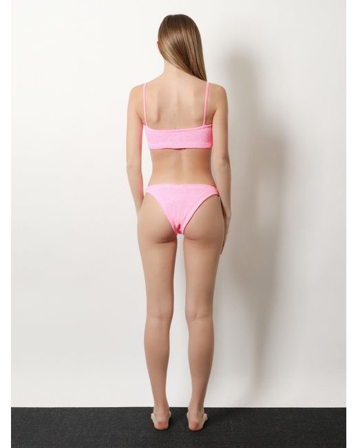 Hunza G Pink Bikini Top Original Crinkle