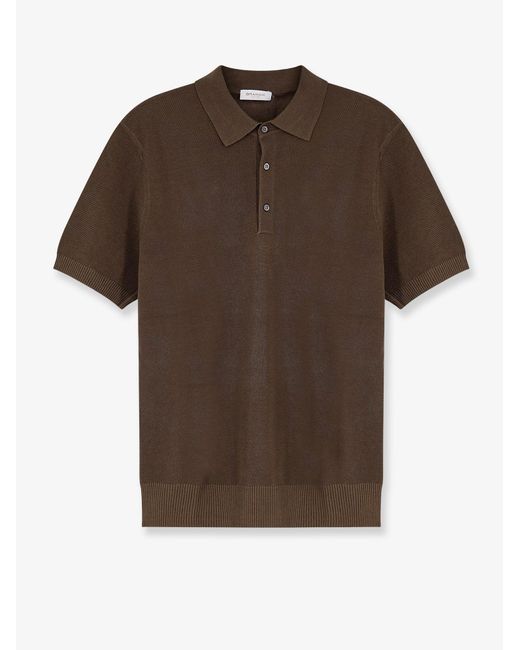Bramani Cashmere Brown Cotton And Silk Blend Polo Shirt for men