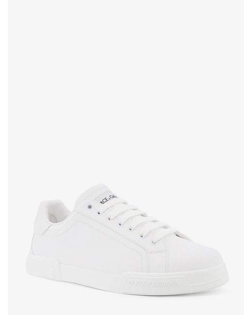 Dolce & Gabbana White Portofino Leather Sneakers for men
