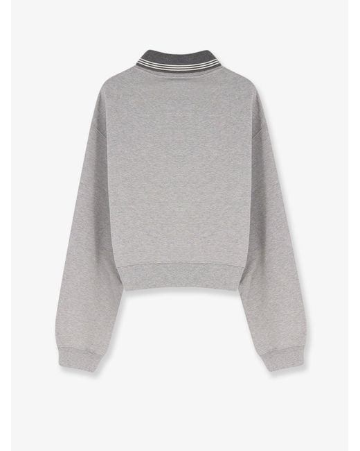 Miu Miu Gray Mélange Cotton Sweatshirt