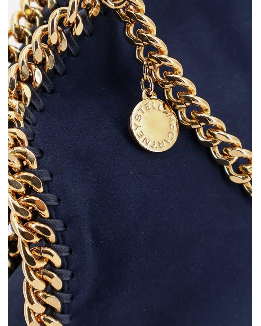 Stella McCartney Blue Falabella Mini Velvet Crossbody Bag