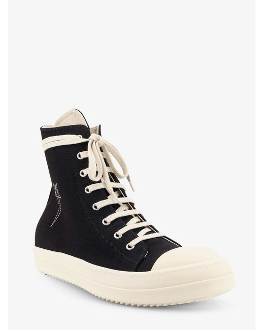 Rick Owens Black Certified Cotton High-Top Sneaks for men
