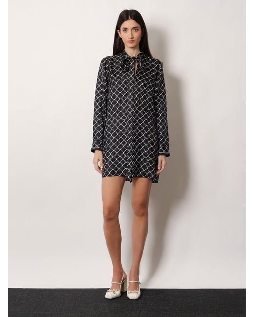 Gucci Blue Short Silk Twill Dress
