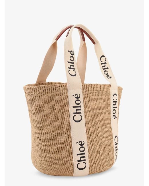 Chloé Natural Woody Raffia Shoulder Bag