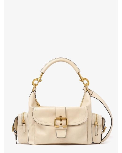 Chloé Natural Medium Double Carry Leather Shoulder Bag