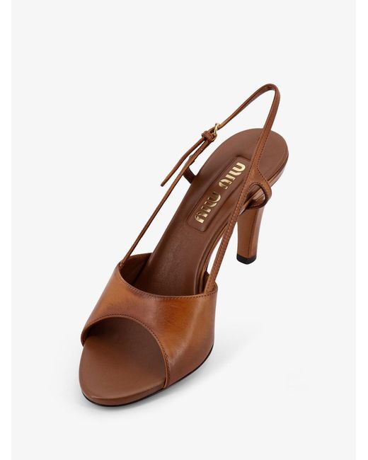 Miu Miu Brown Vintage Leather Sandals