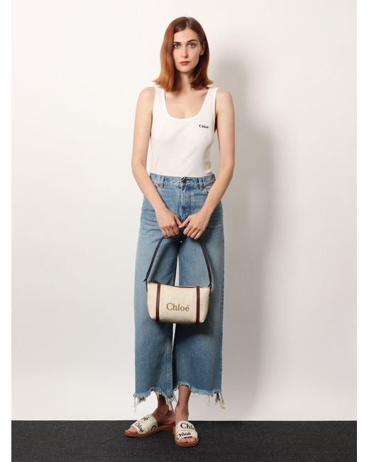 Chloé White Ribbed Cotton Tank Top
