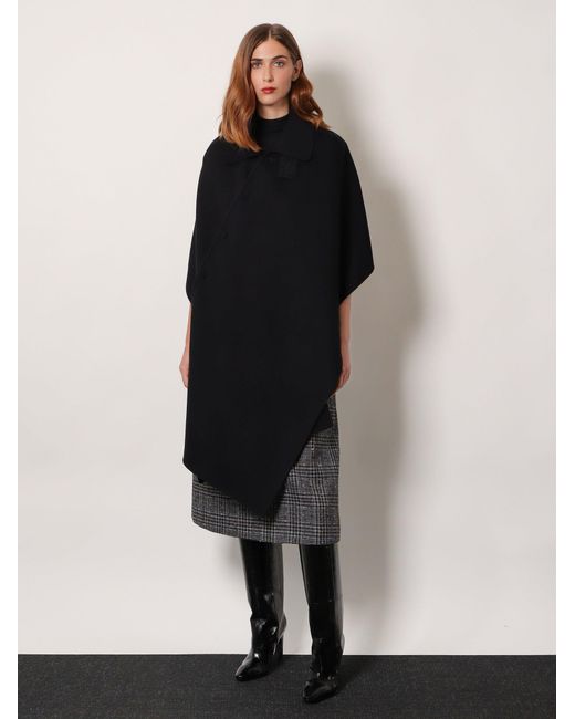 Fendi Black Ff Wool Cape