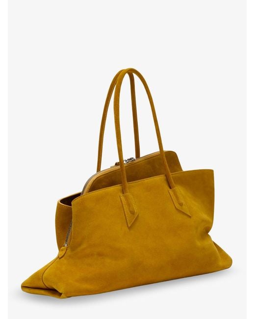 The Attico Yellow La Passeggiata Suede Shoulder Bag