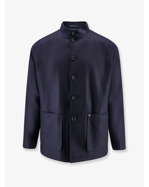 Tagliatore Blue Single-Breasted Loro Piana Fabric Blazer for men