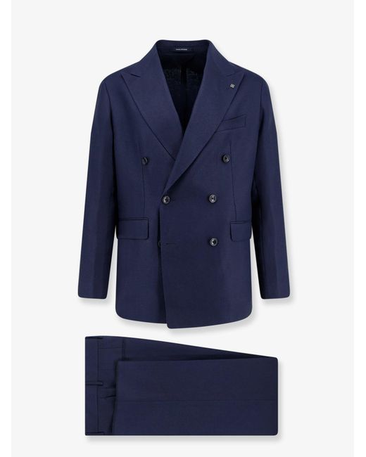 Tagliatore Blue Dresses Lino for men
