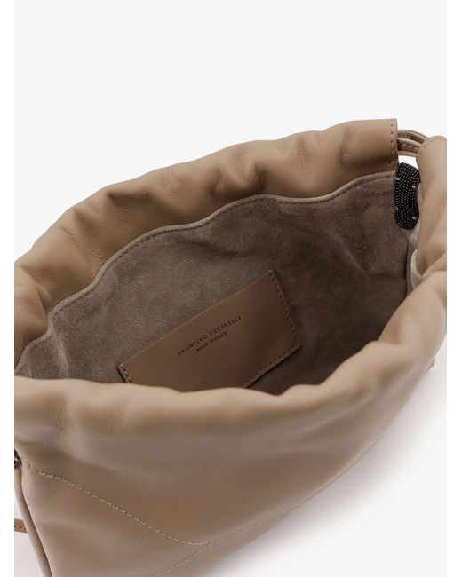 Brunello Cucinelli Brown Bc Duo Leather Shoulder Bag