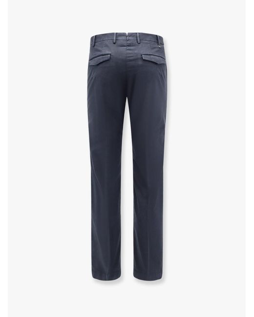 PT Torino Blue Style Stretch Cotton Master Fit Trousers for men