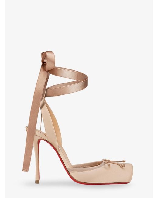 Christian Louboutin Pink Cassia Lace Up 100 Satin Pumps