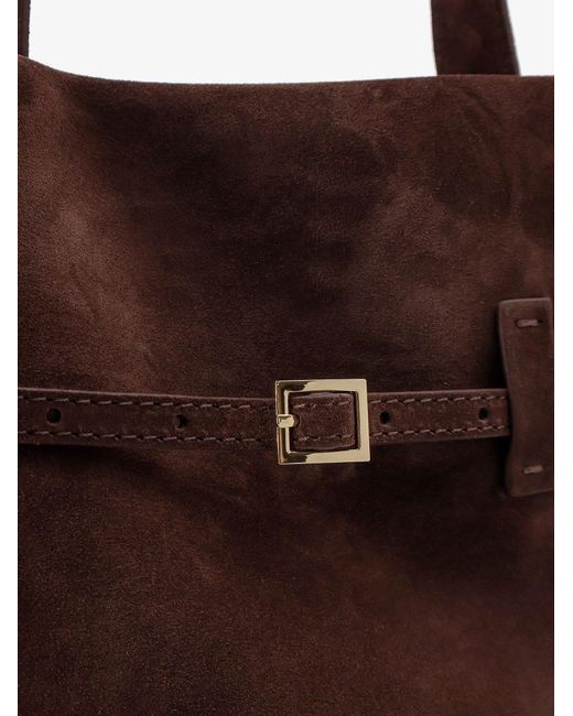 MANU Atelier Brown Suede Tote Du Jour Shoulder Bag