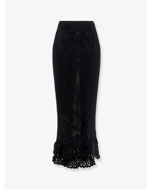 Dolce & Gabbana Black Crochet Fabric Skirt