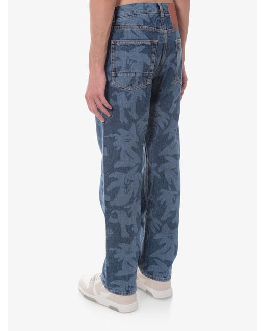Palm Angels Blue Cotton Closure With Buttons Jeans for men