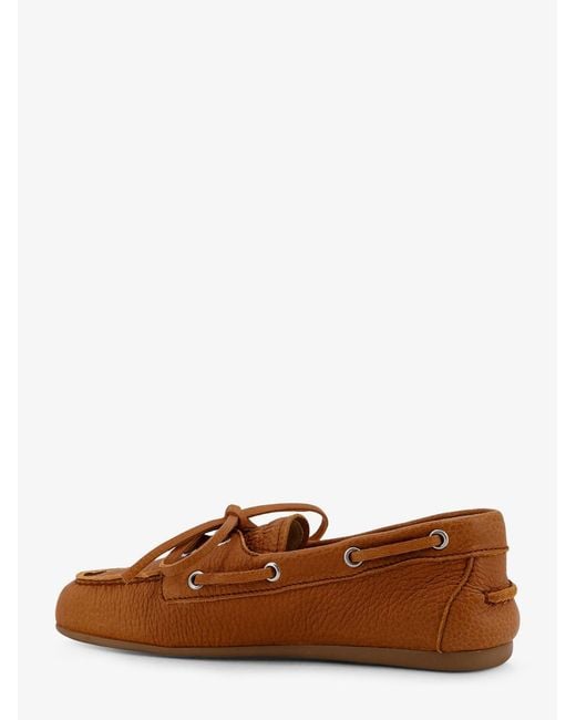 Miu Miu Brown Vintage Effect Leather Loafers