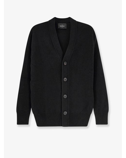 Gran Sasso Black Virgin Wool Cardigan for men