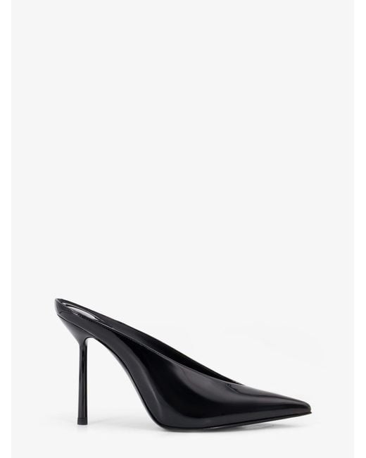 Le Silla Black Clivage 100 Patent Leather Sabot