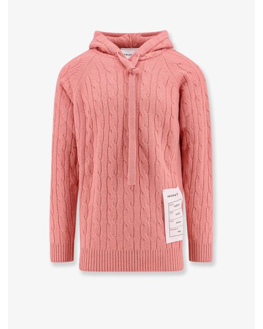 Amaranto Pink Wool And Cashmere Sweater With Logoed Label for men