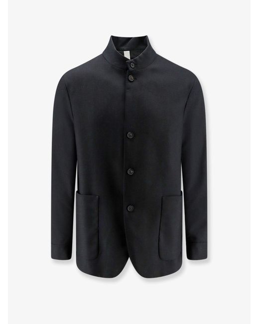 Hevò Black Casalvecchio Wool Blend Jacket for men