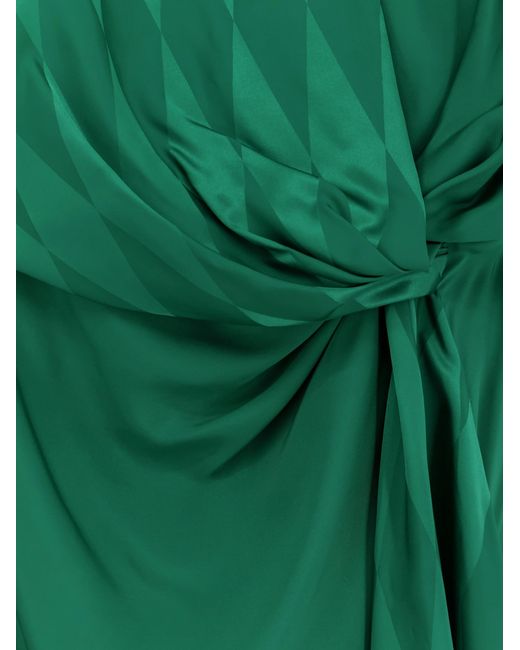 Versace Green Cocktail Viscose And Silk Dress