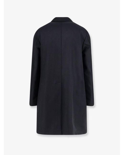 Tagliatore Blue Water Repellent Virgin Wool Coat for men