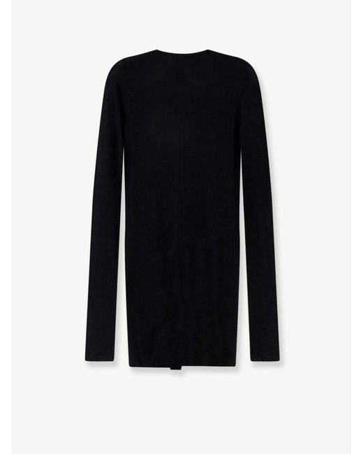 Rick Owens Black Viscose And Silk Blend T-Shirt for men