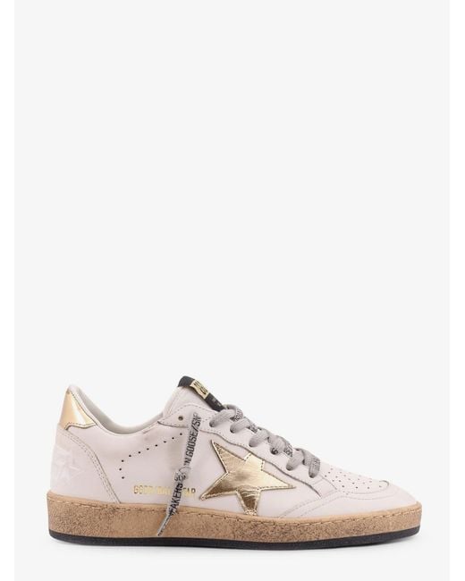 Golden Goose Deluxe Brand Pink Deluxe Brand Ball Star Leather Sneakers With Logo On The Side